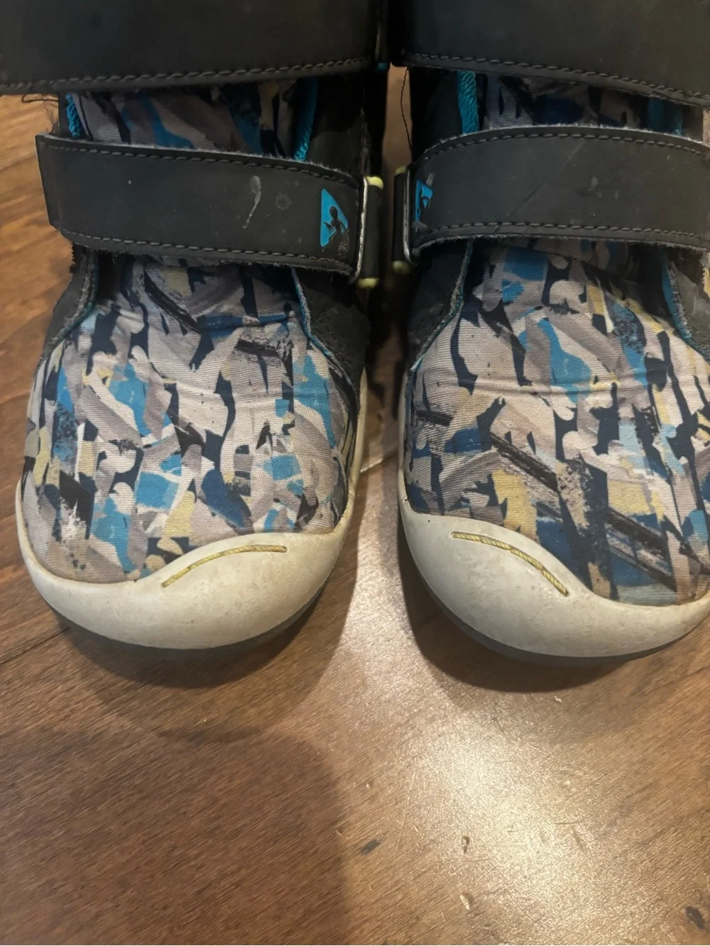 PLAE Kids' Blue Camo hightop sneaker